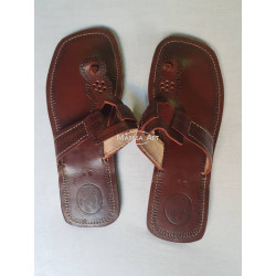 Babouche en cuir marron