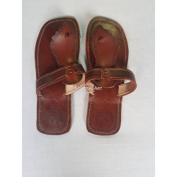 Babouche en cuir marron